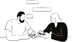Clients collaborating on digital projects